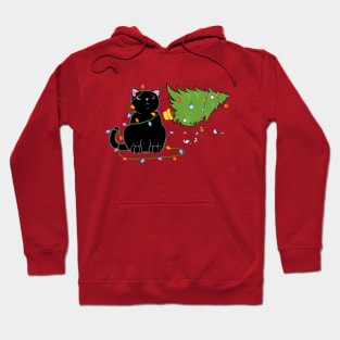 Siamese Cat Knocking Over Christmas Tree Hoodie